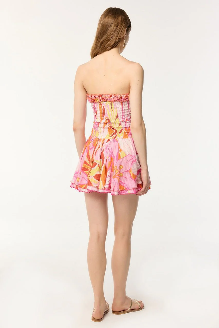 Bandeau Dress Cory - Pink Macro Lilium - Image 2