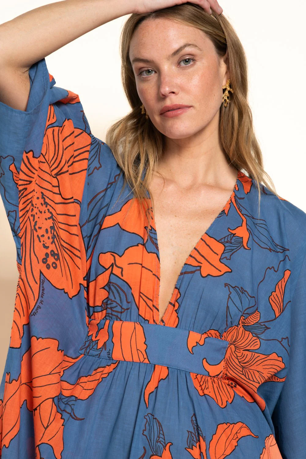 Kaftan Sol - Blue Hibiscus - Image 2