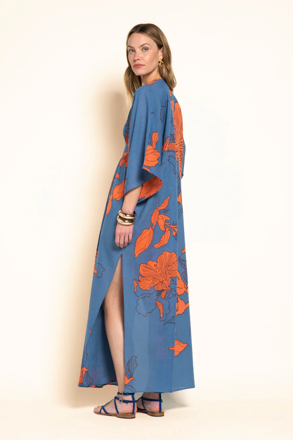 Kaftan Sol - Blue Hibiscus - Image 4