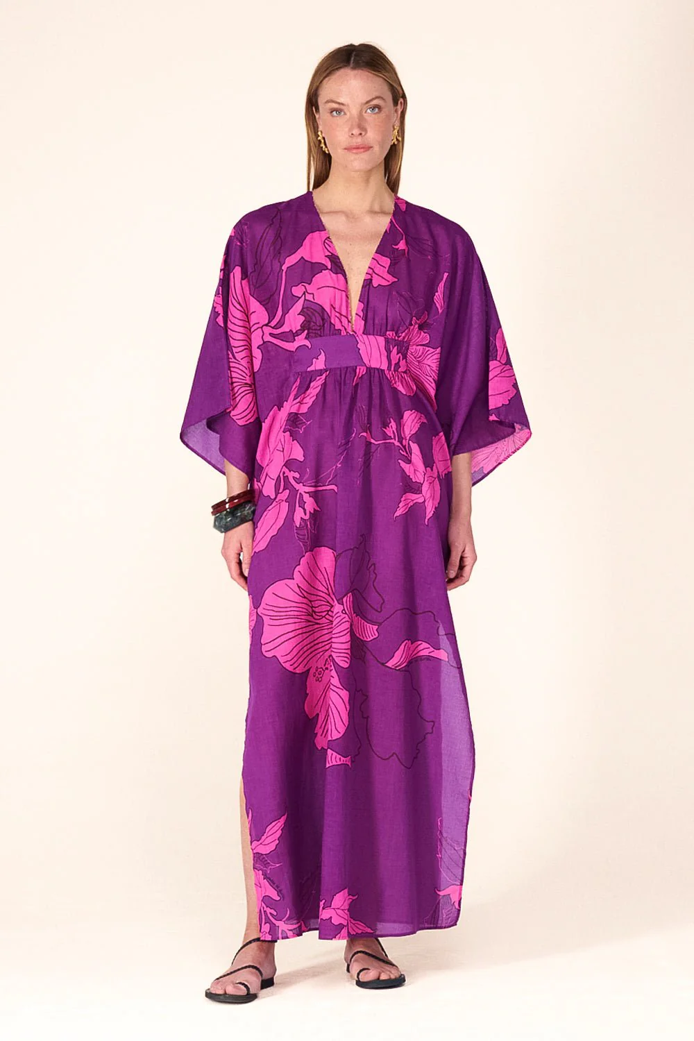 Kaftan Sol - Purple Hibiscus