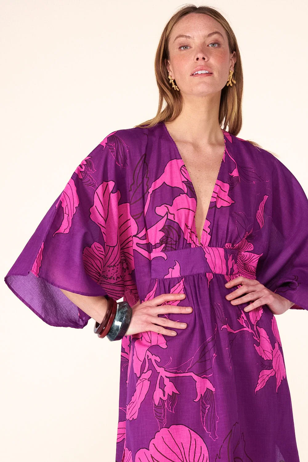 Kaftan Sol - Purple Hibiscus - Image 2
