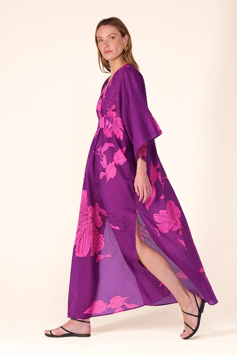 Kaftan Sol - Purple Hibiscus - Image 3