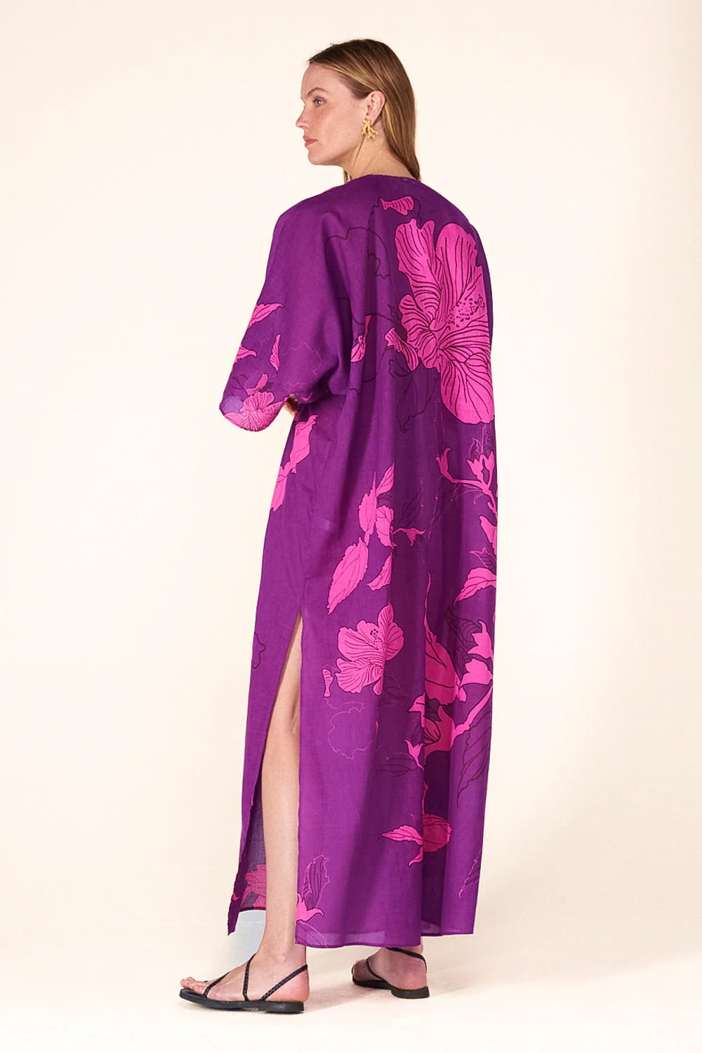 Kaftan Sol - Purple Hibiscus - Image 4