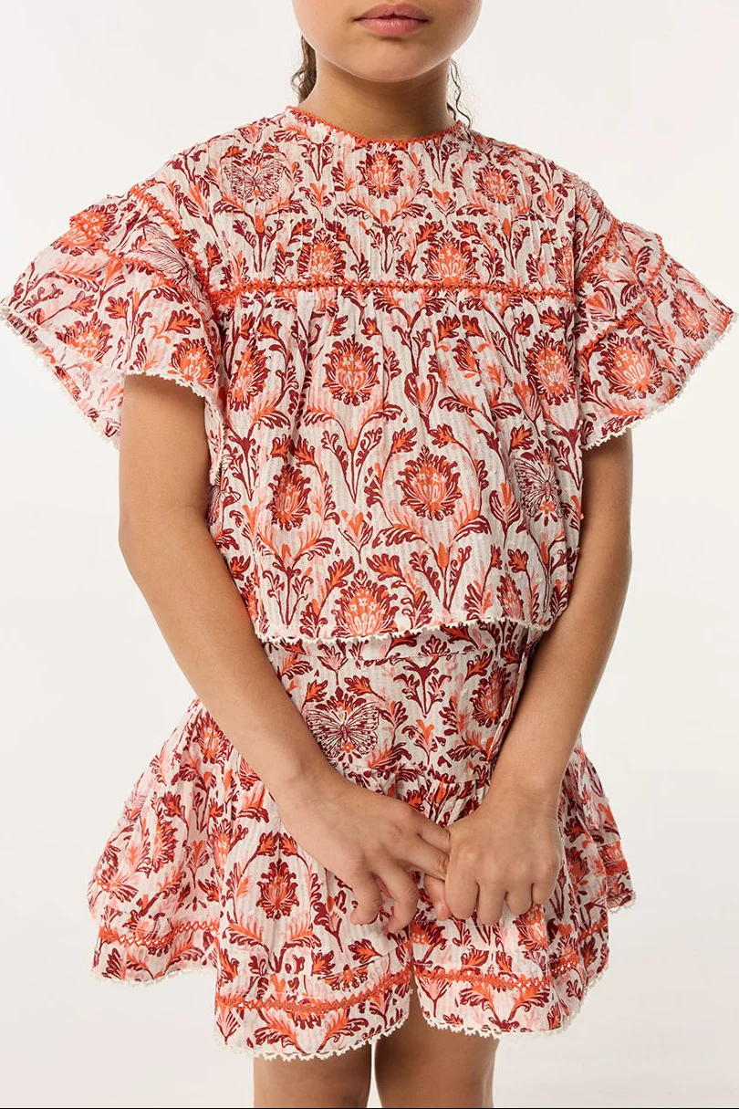 Blouse Chantal for girls - Pink Victorian - Image 2