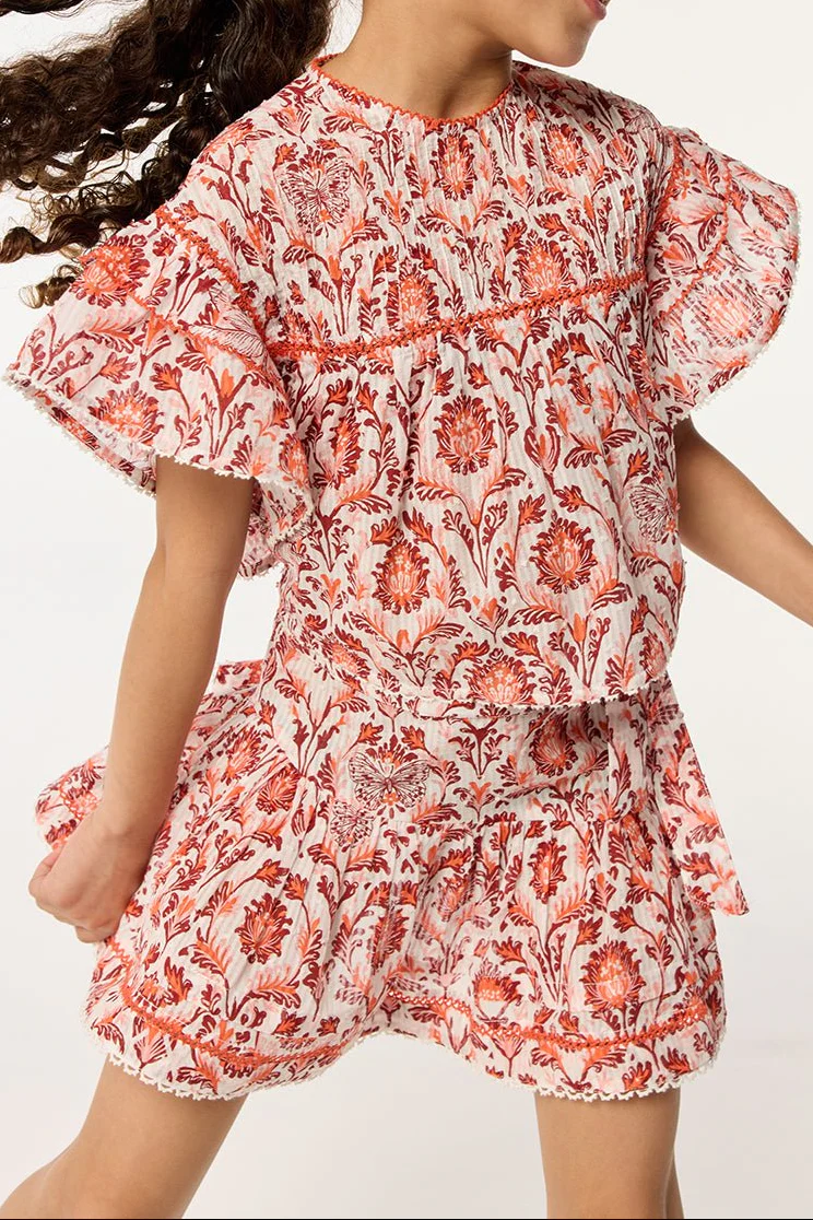 Blouse Chantal for girls - Pink Victorian - Image 3