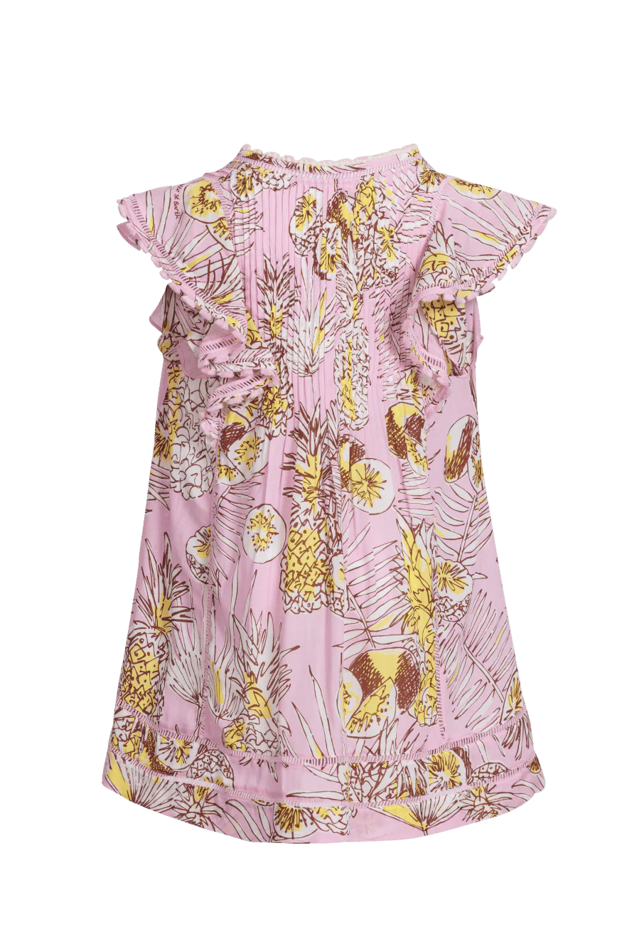 Mini Dress Camelia for girls - Pink Karibia - Image 2