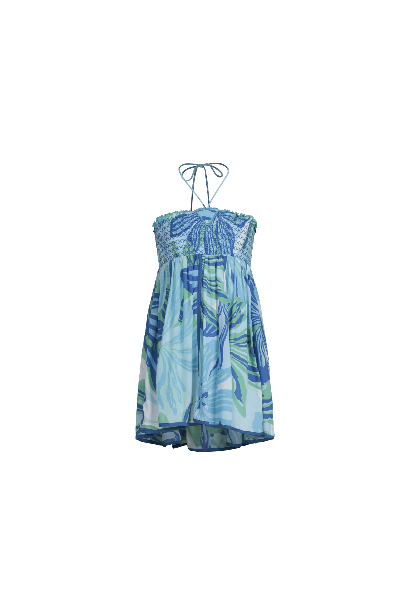 Mini Dress Cycas for girls - Blue Seaweed