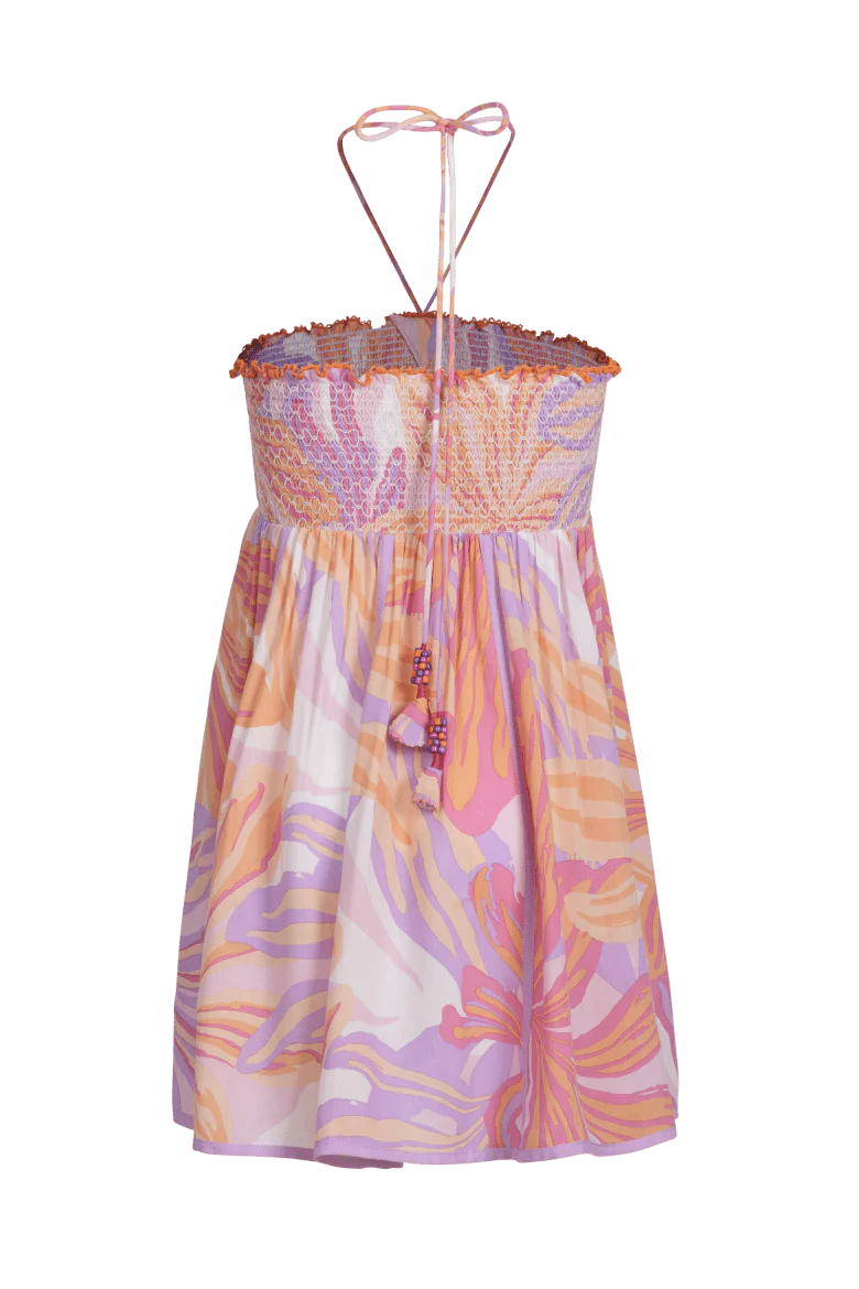 Mini Dress Cycas for girls - Pink Seaweed - Image 2