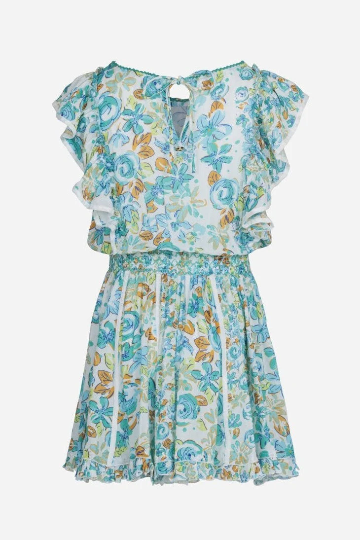 Mini Dress Kikka for girls - Mint Garden Rose - Image 2