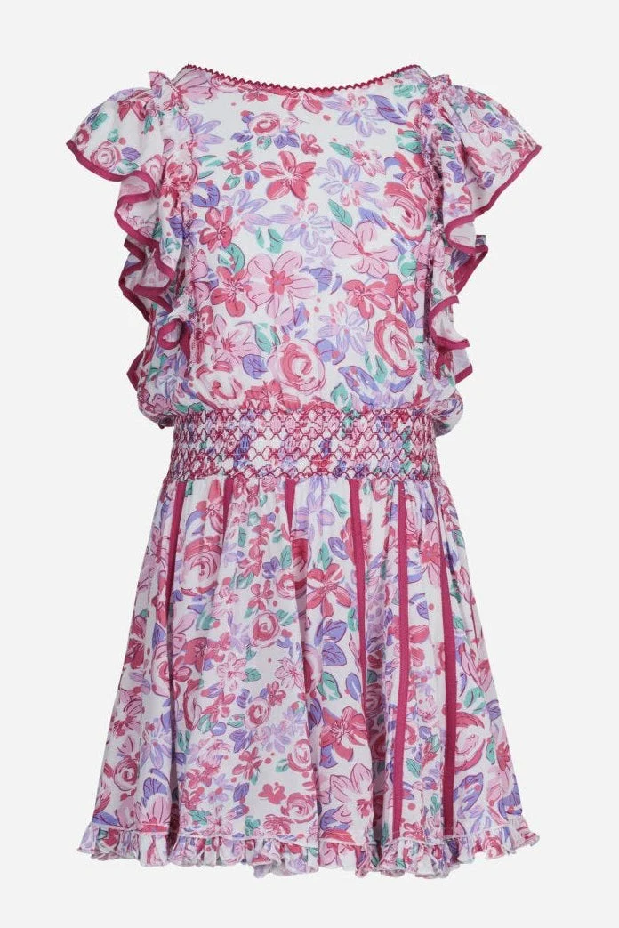 Mini Dress Kikka for girls - Pink Garden Rose