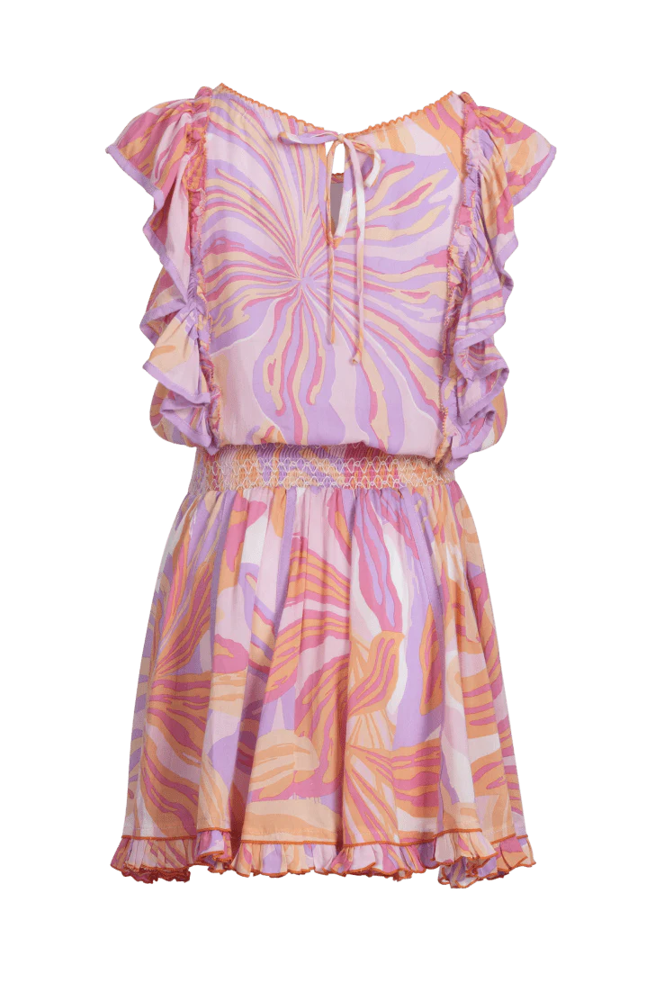 Mini Dress Kikka for girls - Pink Seaweed - Image 2