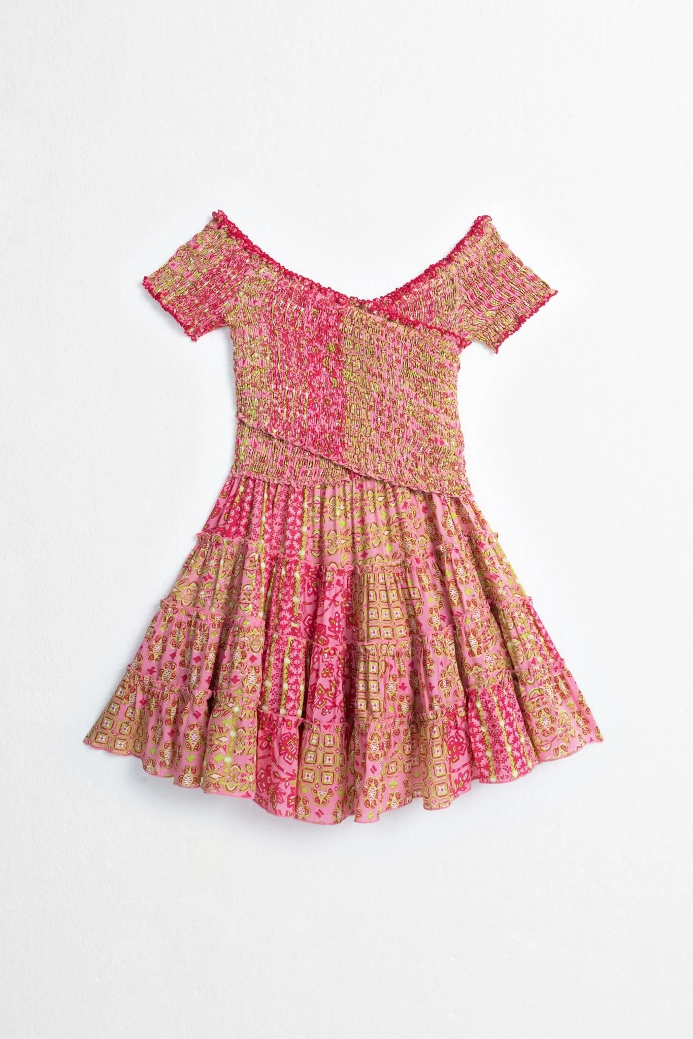 Kids Mini Dress Soledad - Pink Verti Batik - Image 2