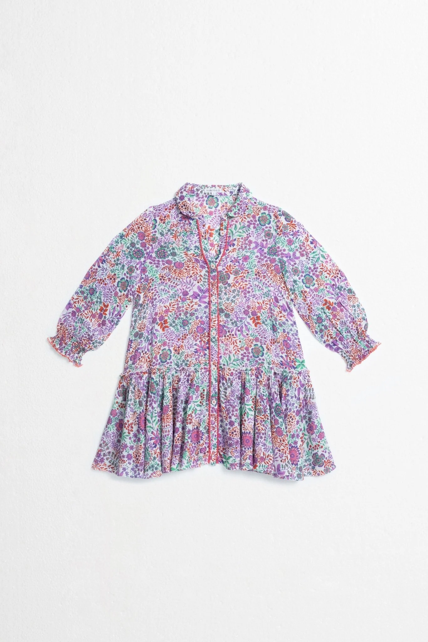 Kids Mini Dress Tesorino - White Lavender Nature