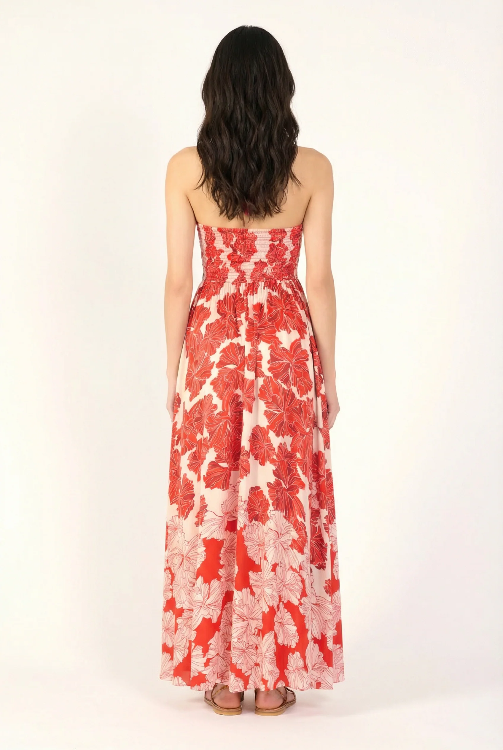 Long Dress Avril - Red Flower Bunch - Image 4