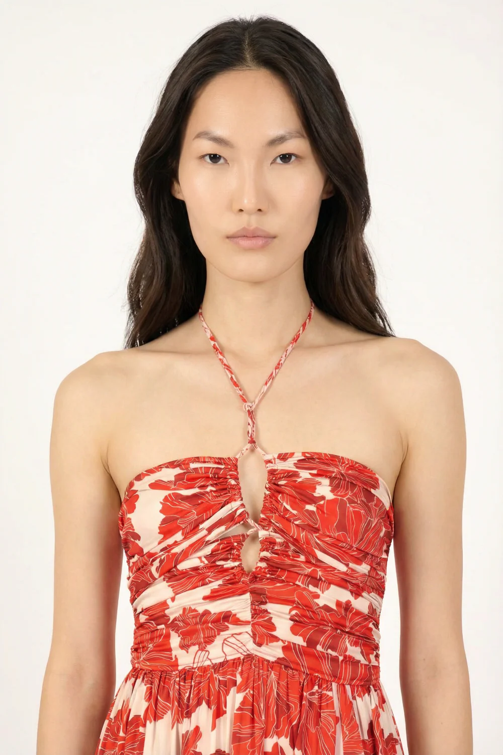 Long Dress Avril - Red Flower Bunch - Image 5