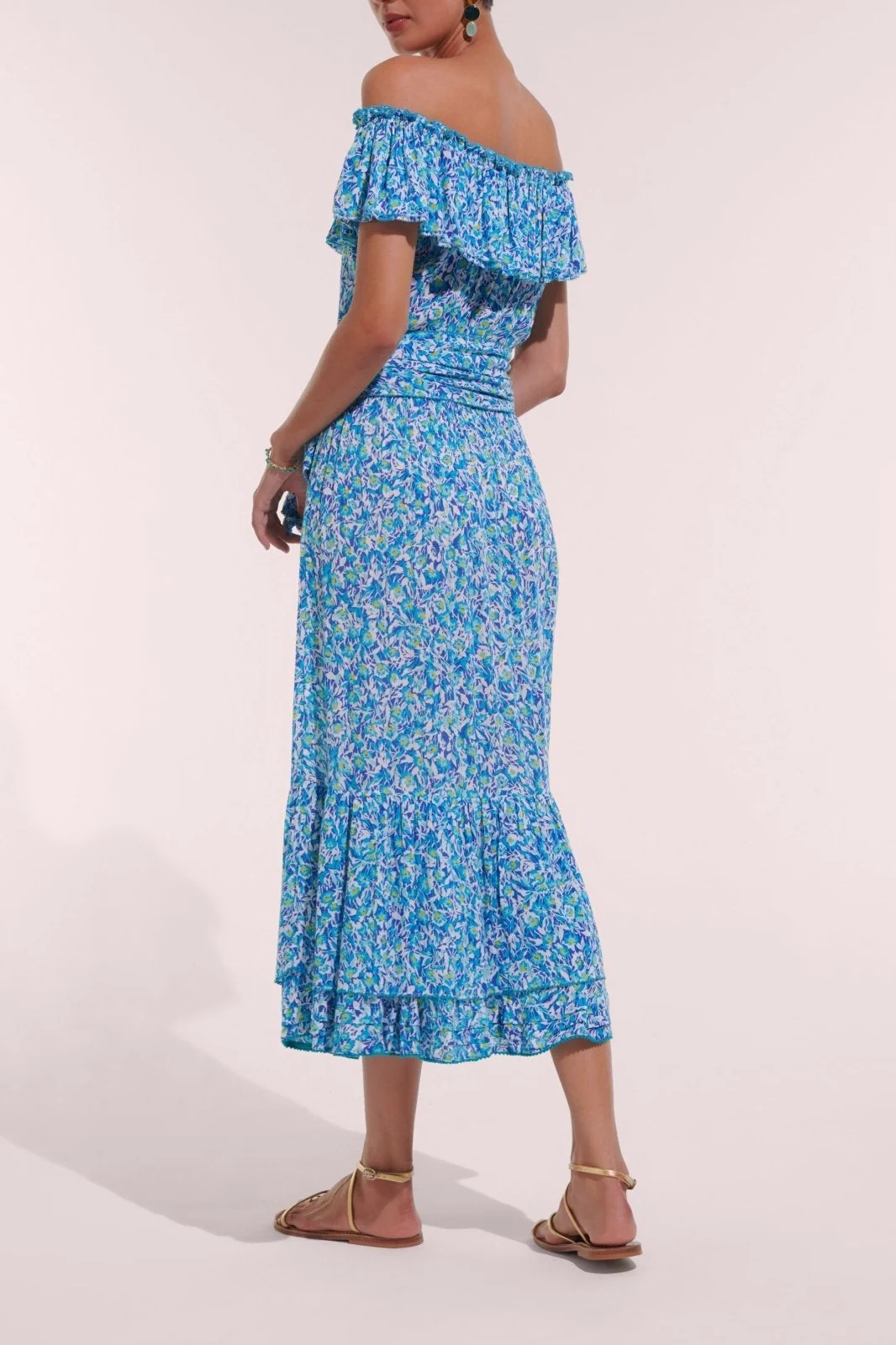 Long Dress Bella - Blue Ocean Flowers - Image 3