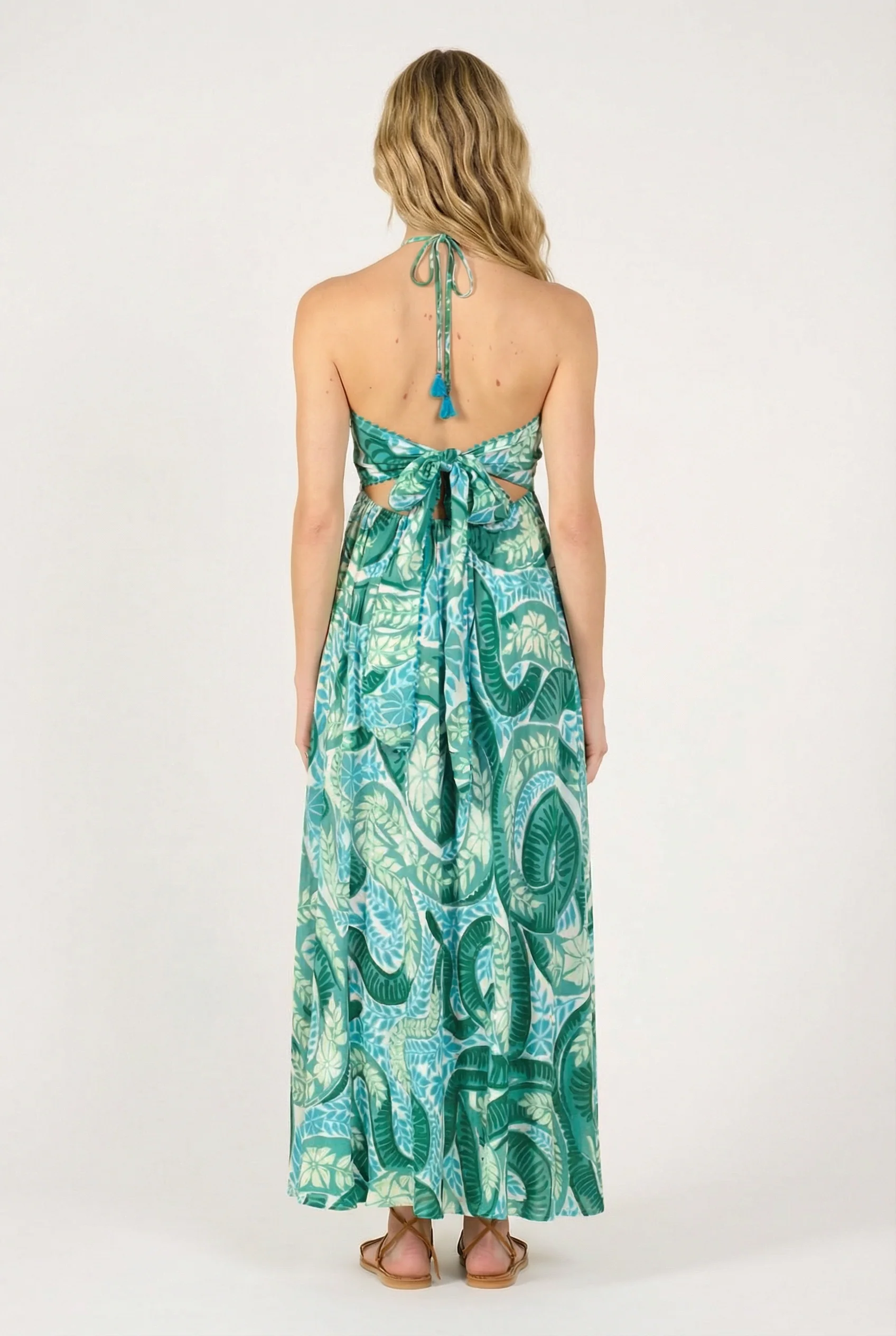 Long Dress Carla - Green Holy Snake - Image 3
