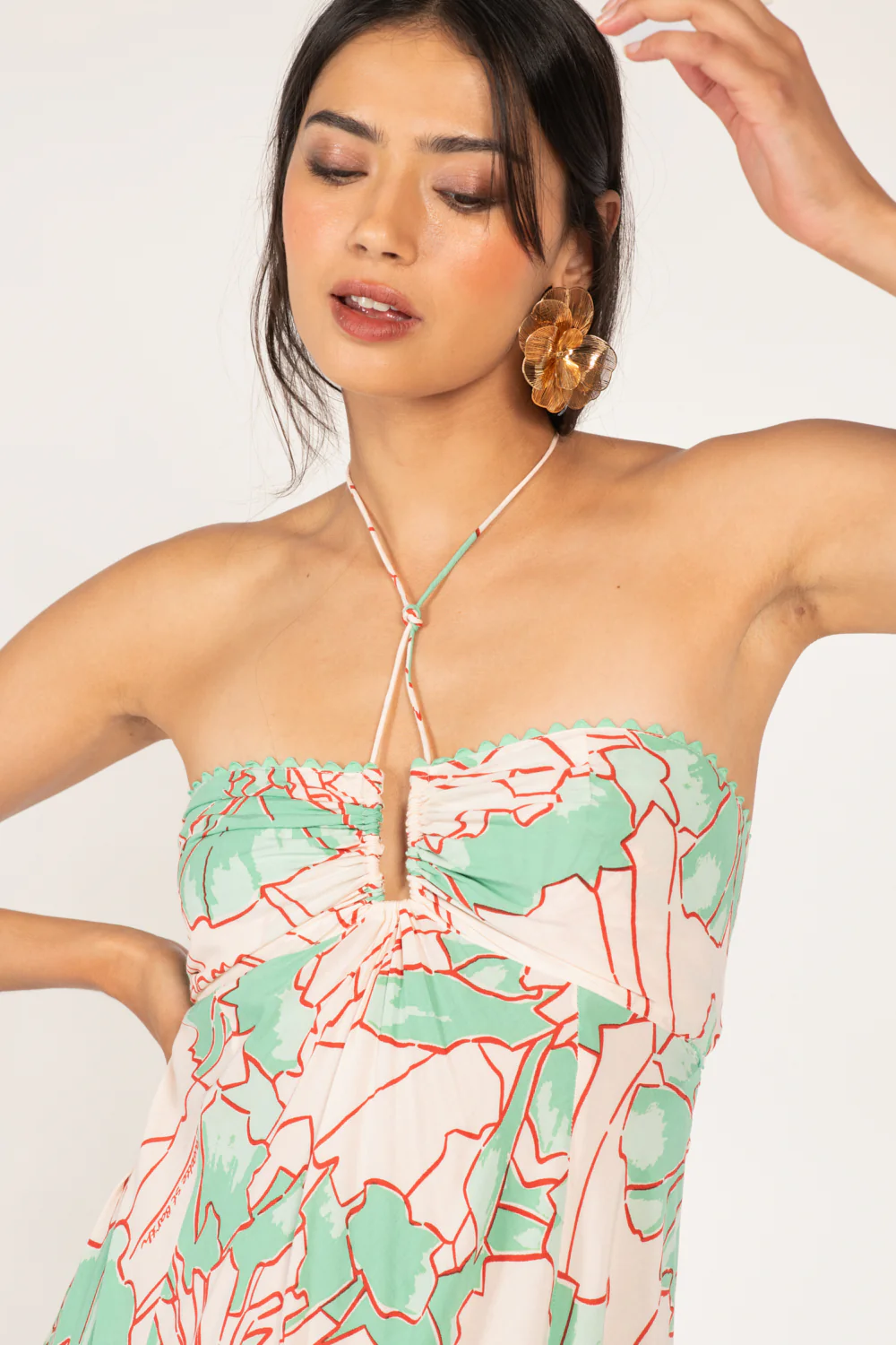 Long Dress Carla - Green Petal - Image 2