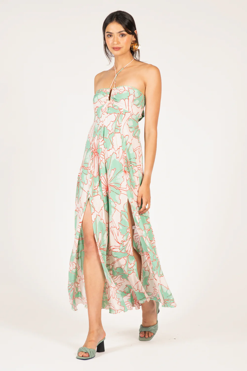 Long Dress Carla - Green Petal - Image 3