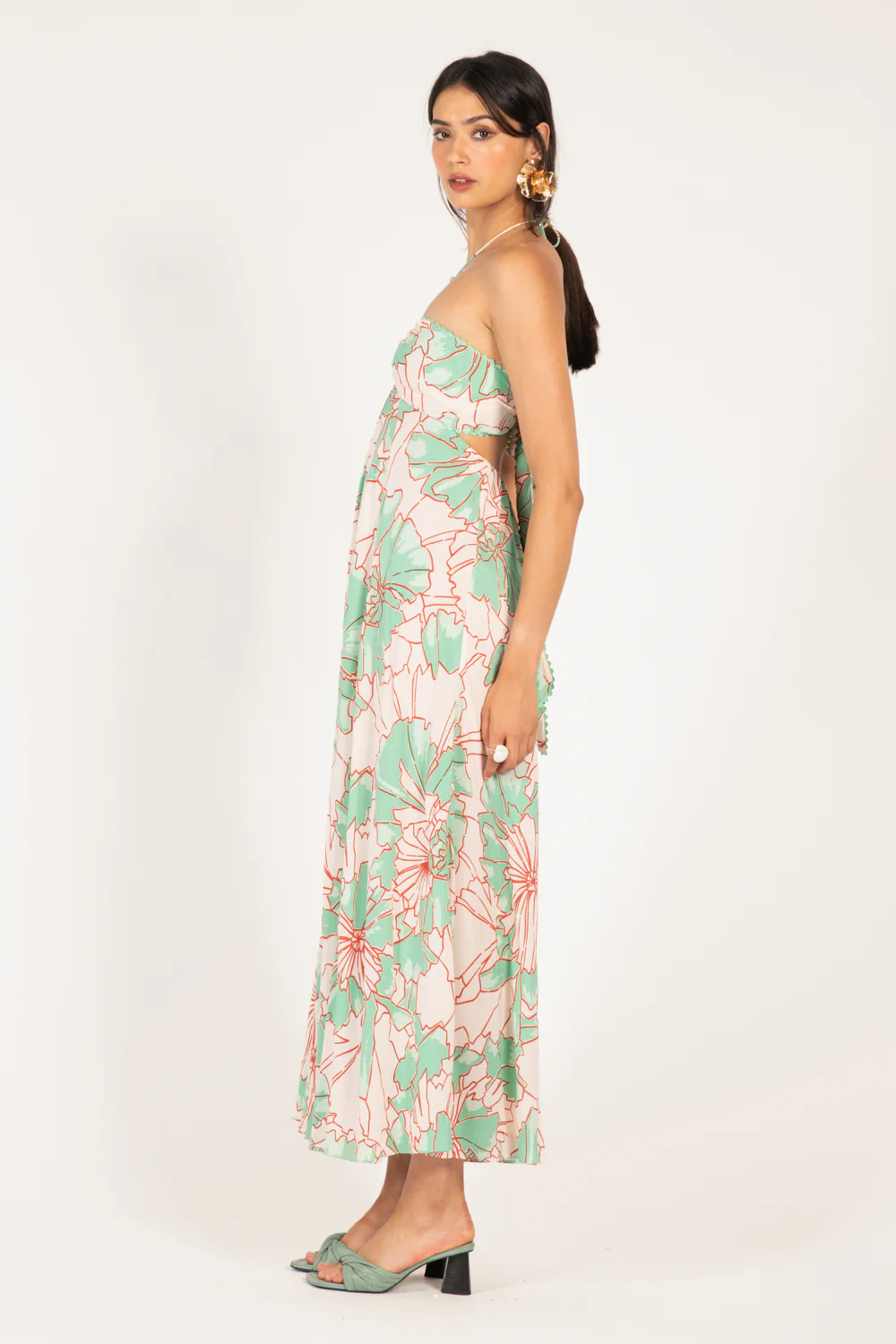 Long Dress Carla - Green Petal - Image 4