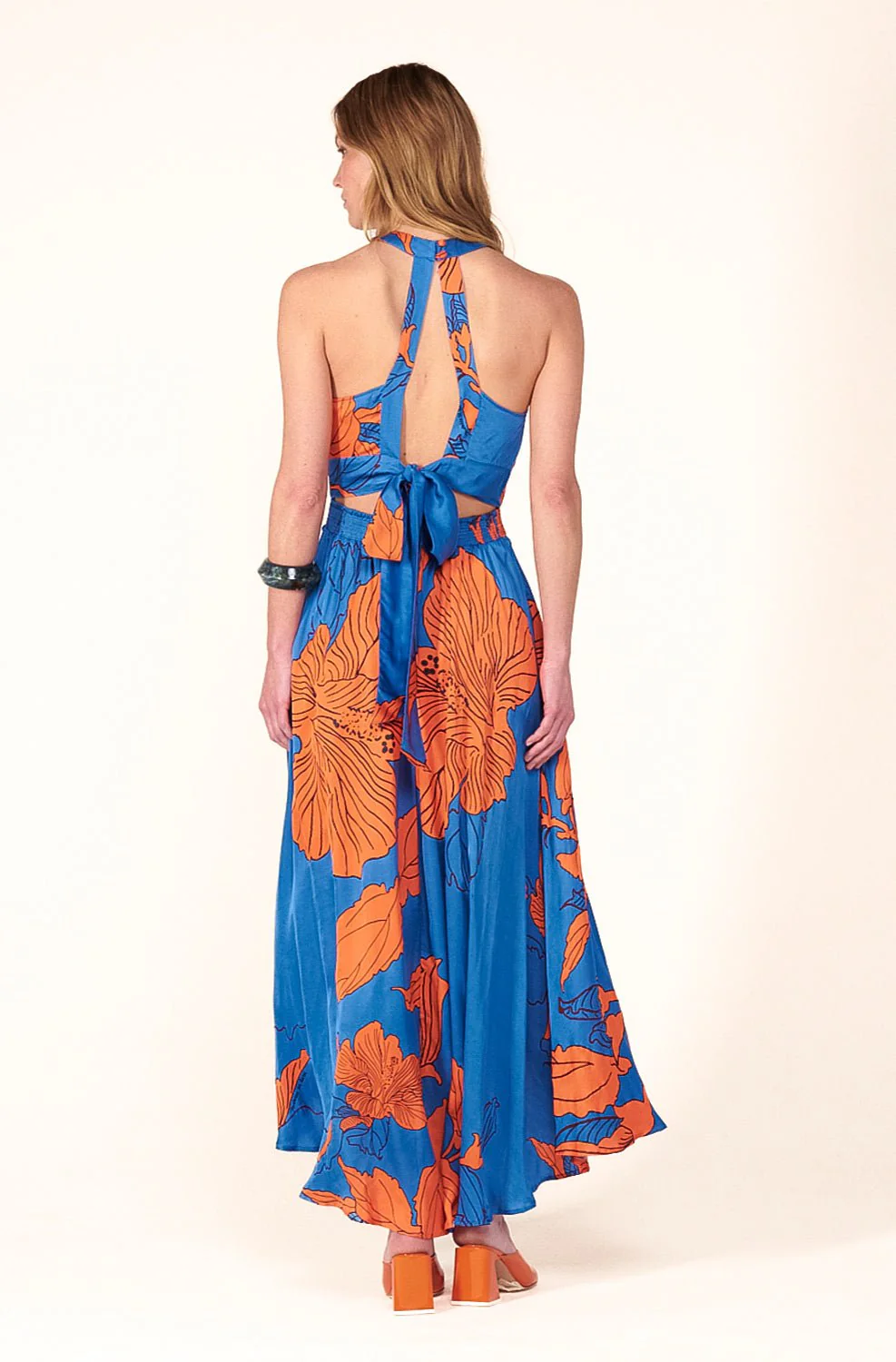 Long Dress Clea - Blue Hibiscus - Image 5