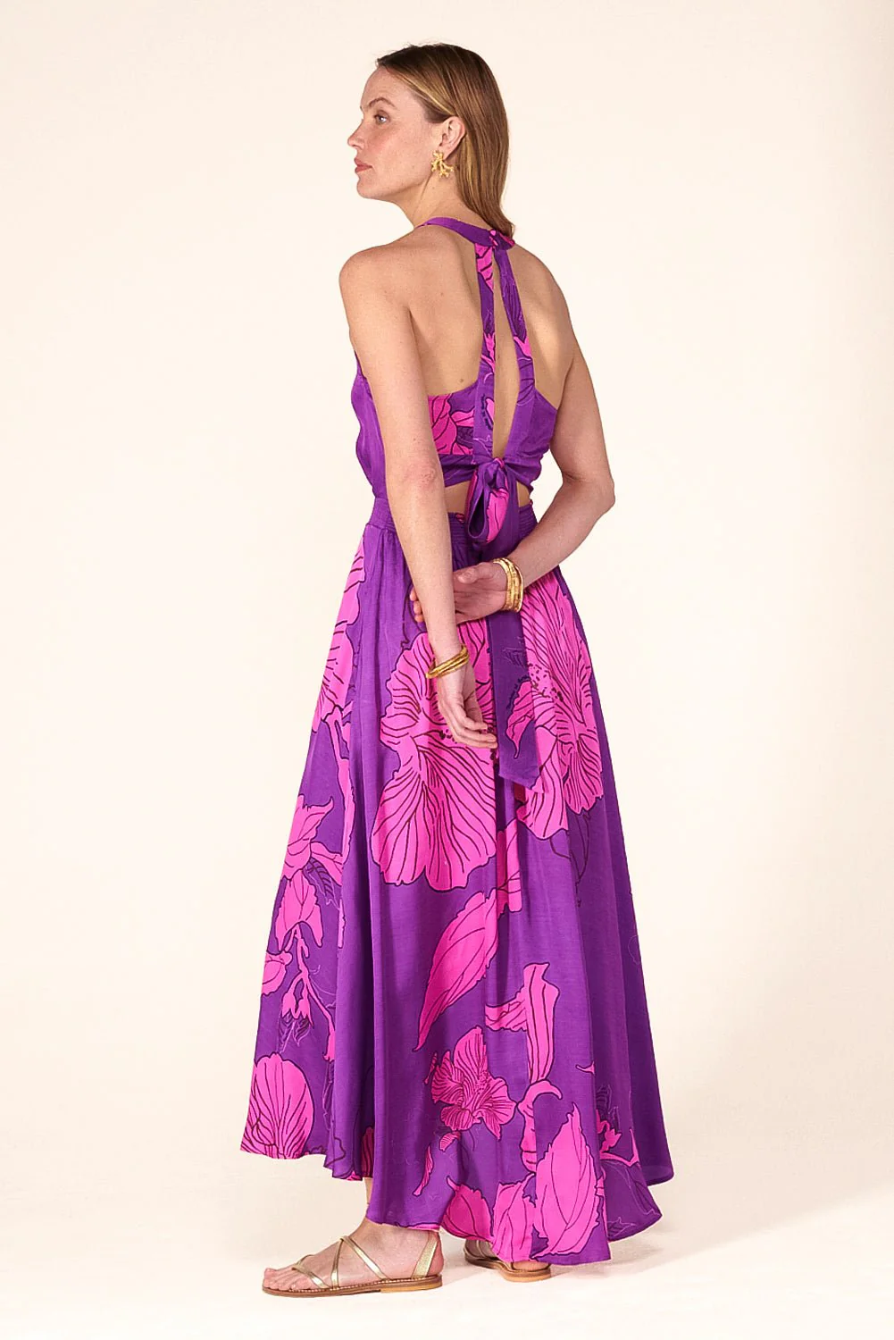 Long Dress Clea - Purple Hibiscus - Image 4