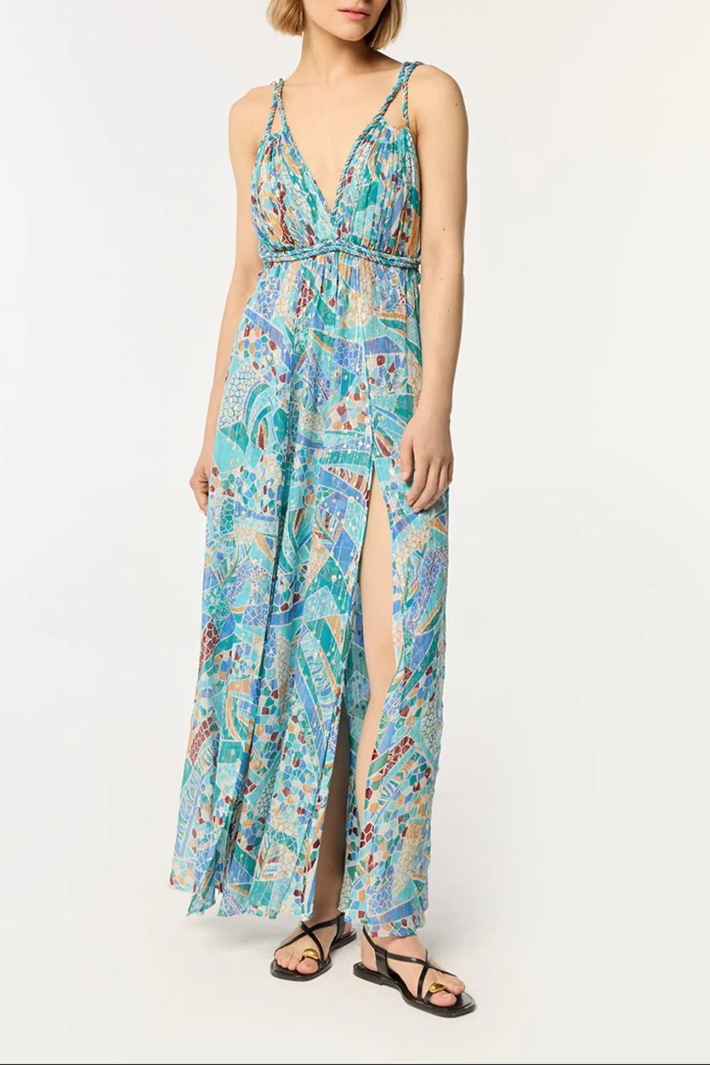 Long Dress Collette - Blue Mosaic