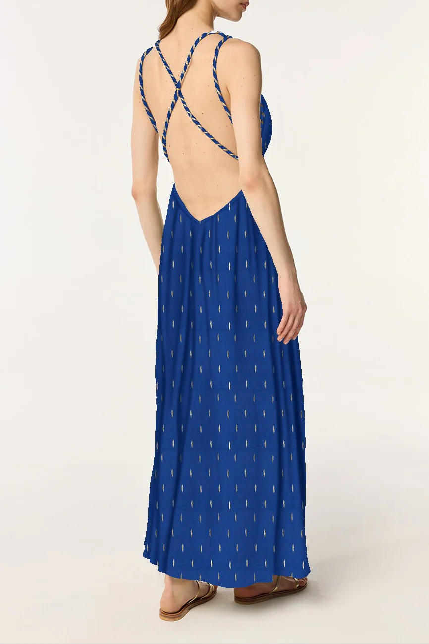 Long Dress Collette - Navy Peony - Image 2