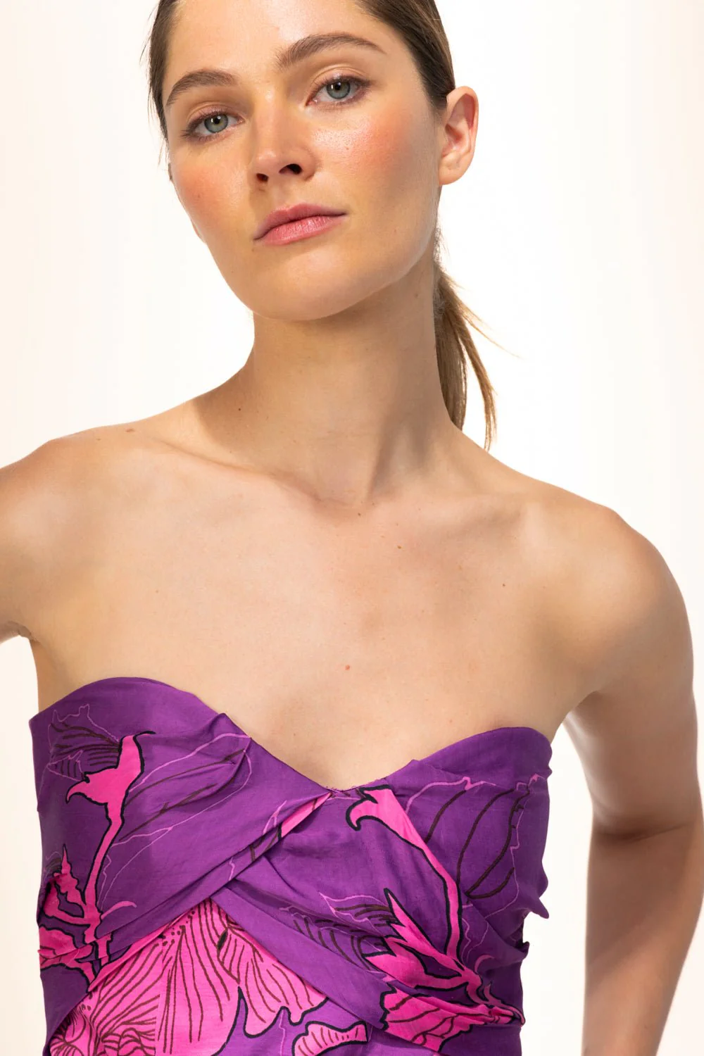 Long Dress Collina - Purple Hibiscus - Image 3