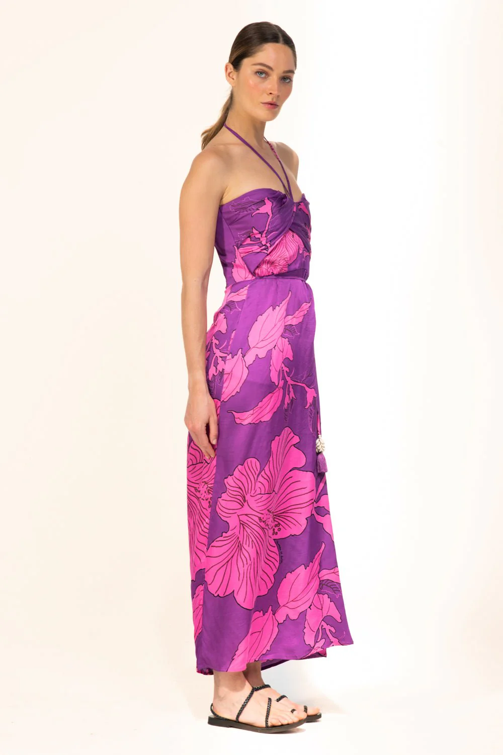Long Dress Collina - Purple Hibiscus - Image 4