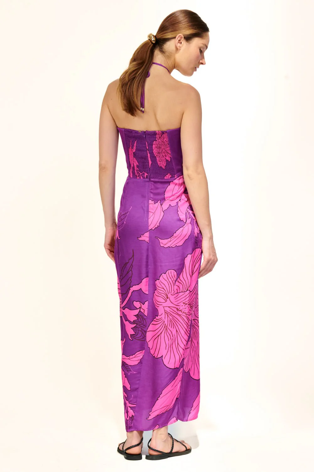 Long Dress Collina - Purple Hibiscus - Image 5