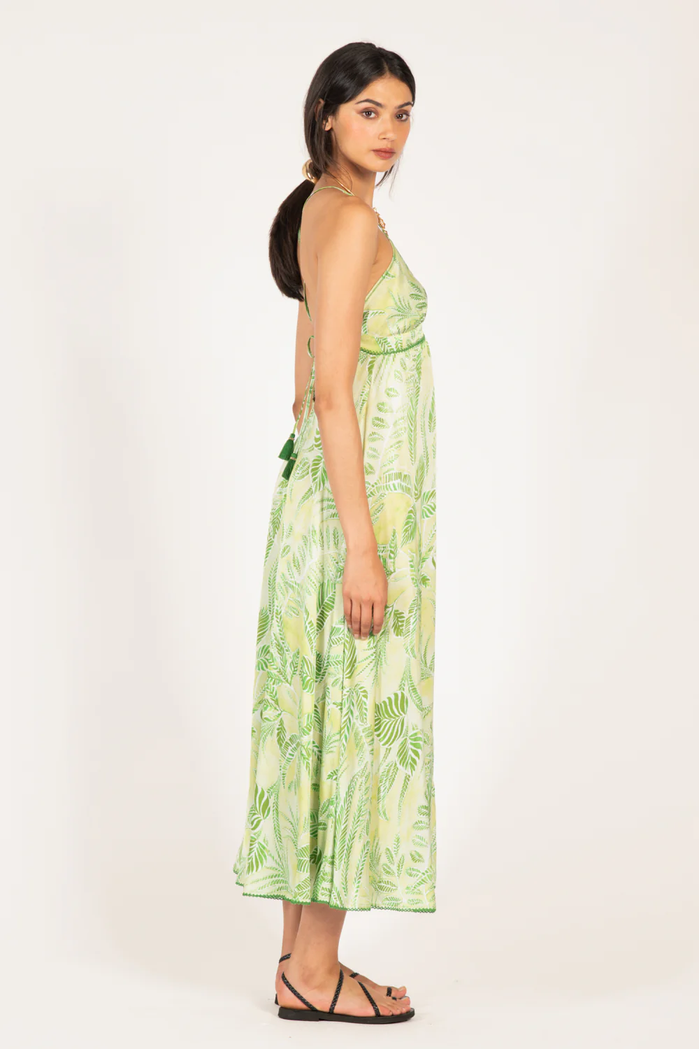 Long Dress Denise - Green Calathea - Image 3