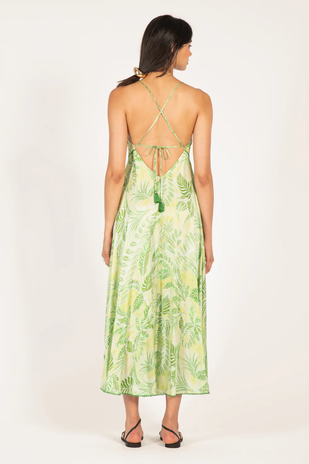 Long Dress Denise - Green Calathea - Image 5