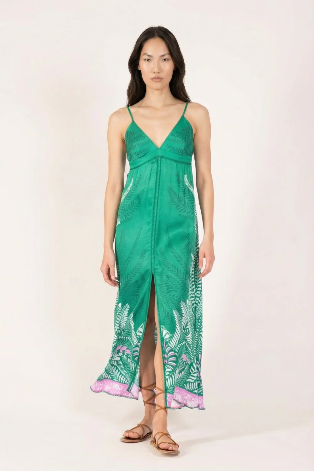 Long Dress Denise - Green Oolong