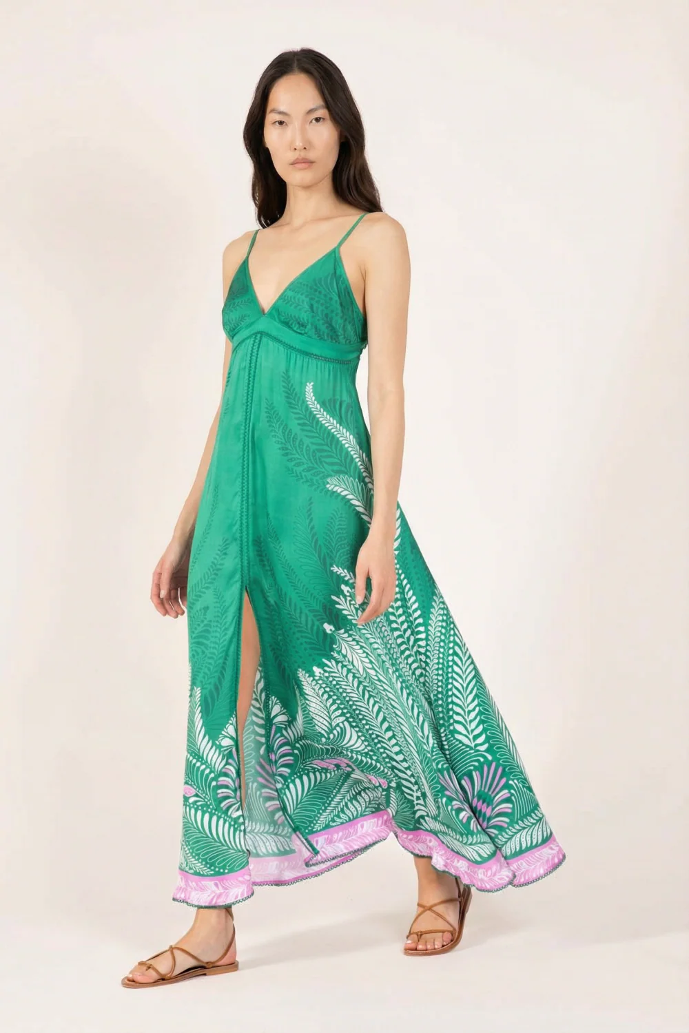 Long Dress Denise - Green Oolong - Image 3