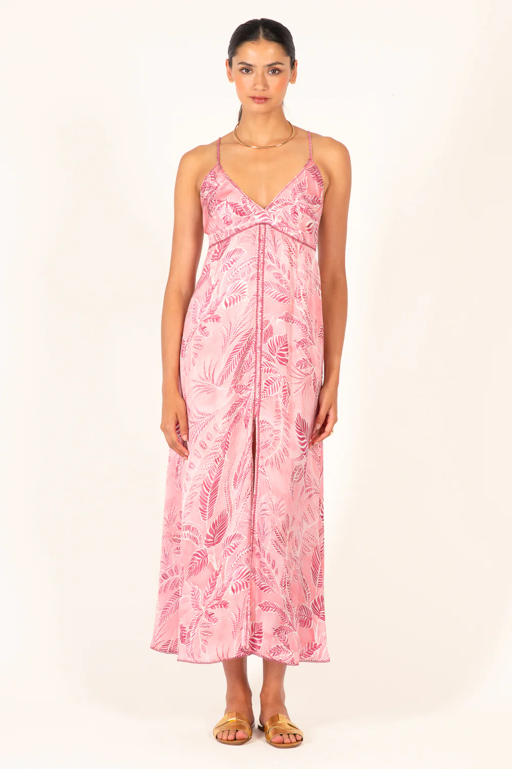 Long Dress Denise - Pink Calathea - Image 3