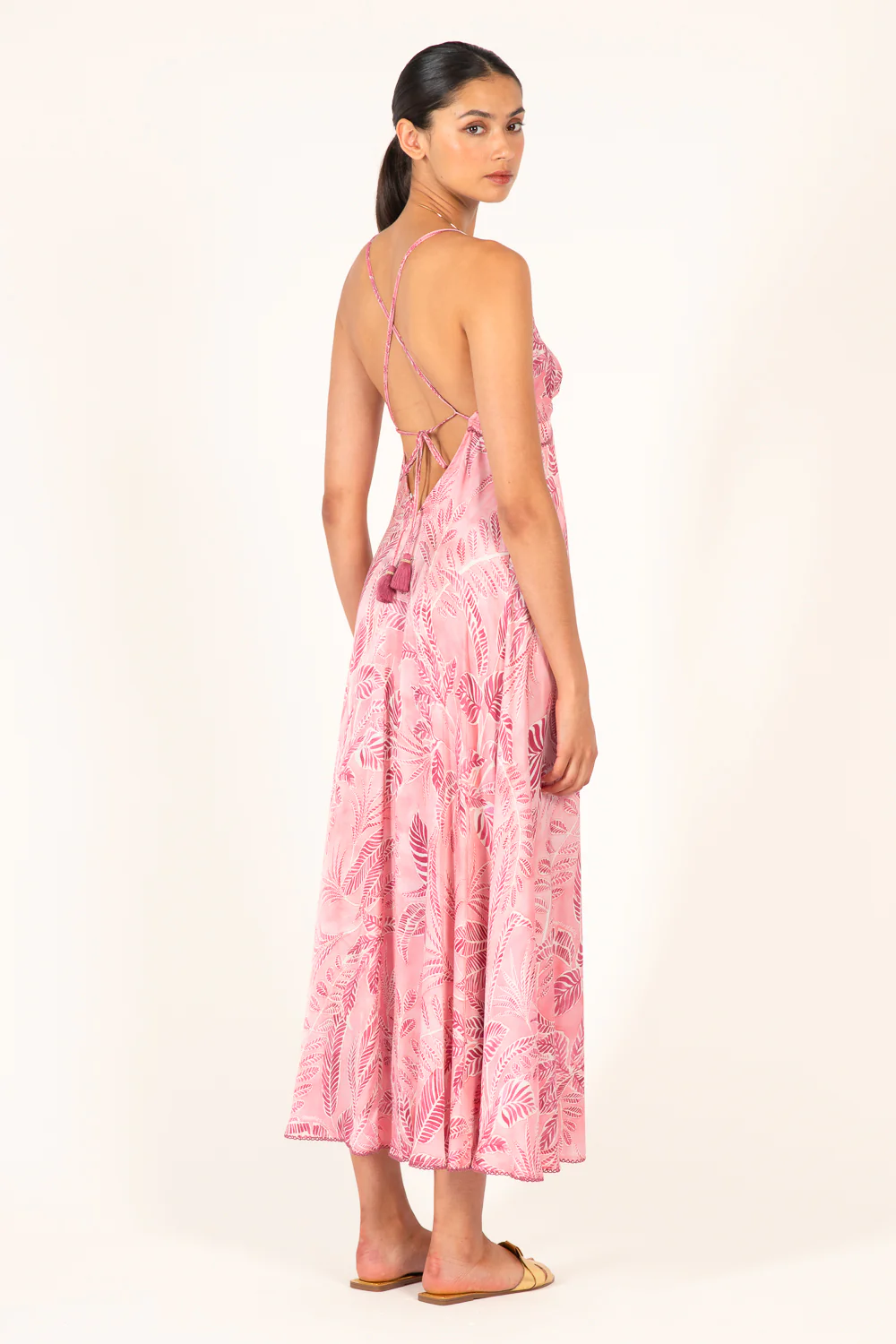 Long Dress Denise - Pink Calathea - Image 4