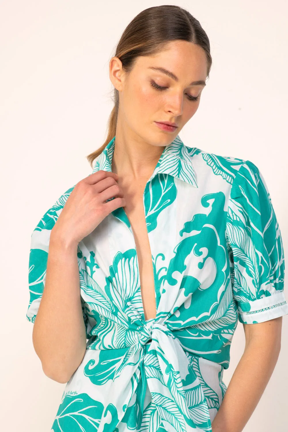 Long Dress Eren - Green Reef Wave - Image 2