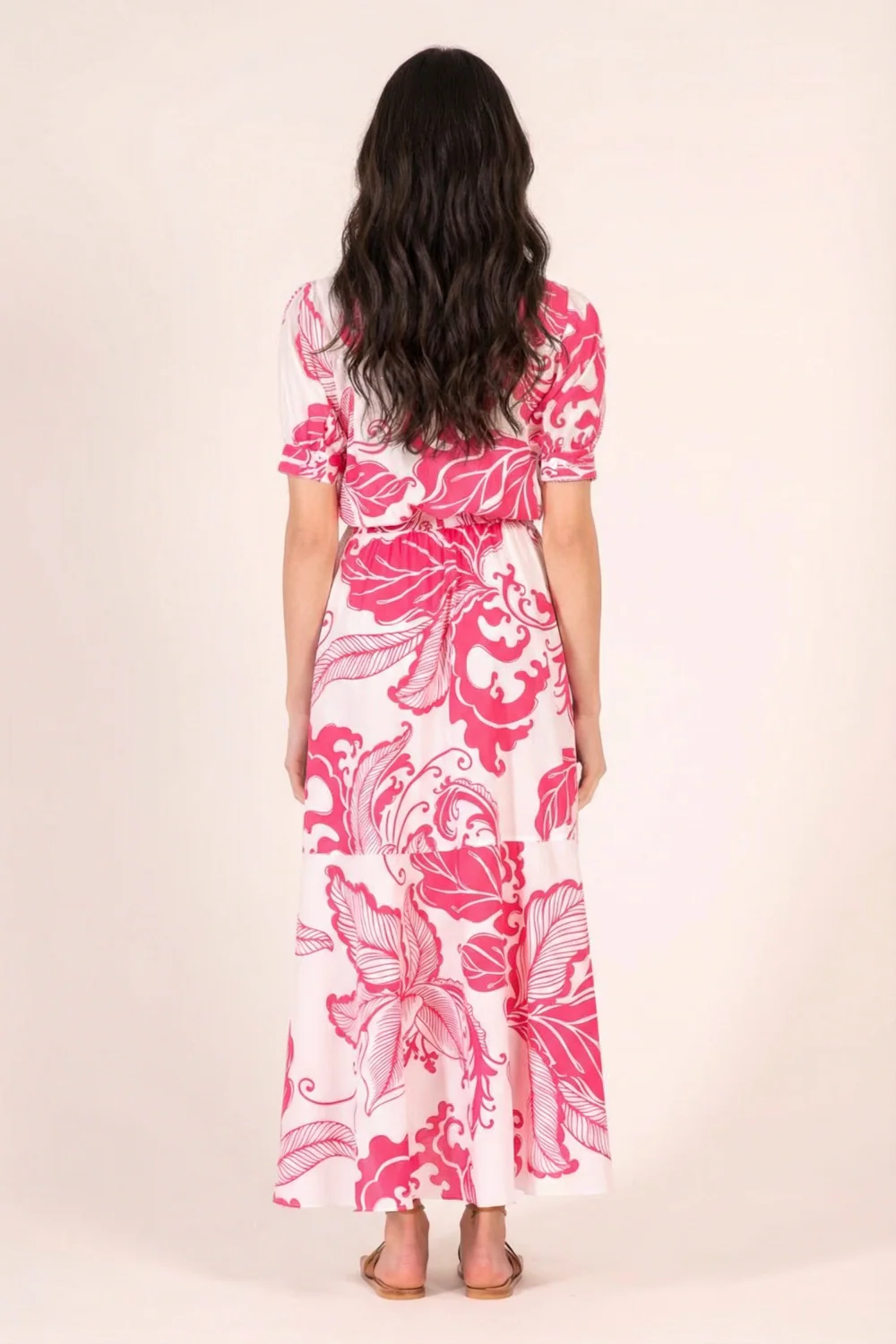 Long Dress Eren - Pink Reef Wave - Image 4