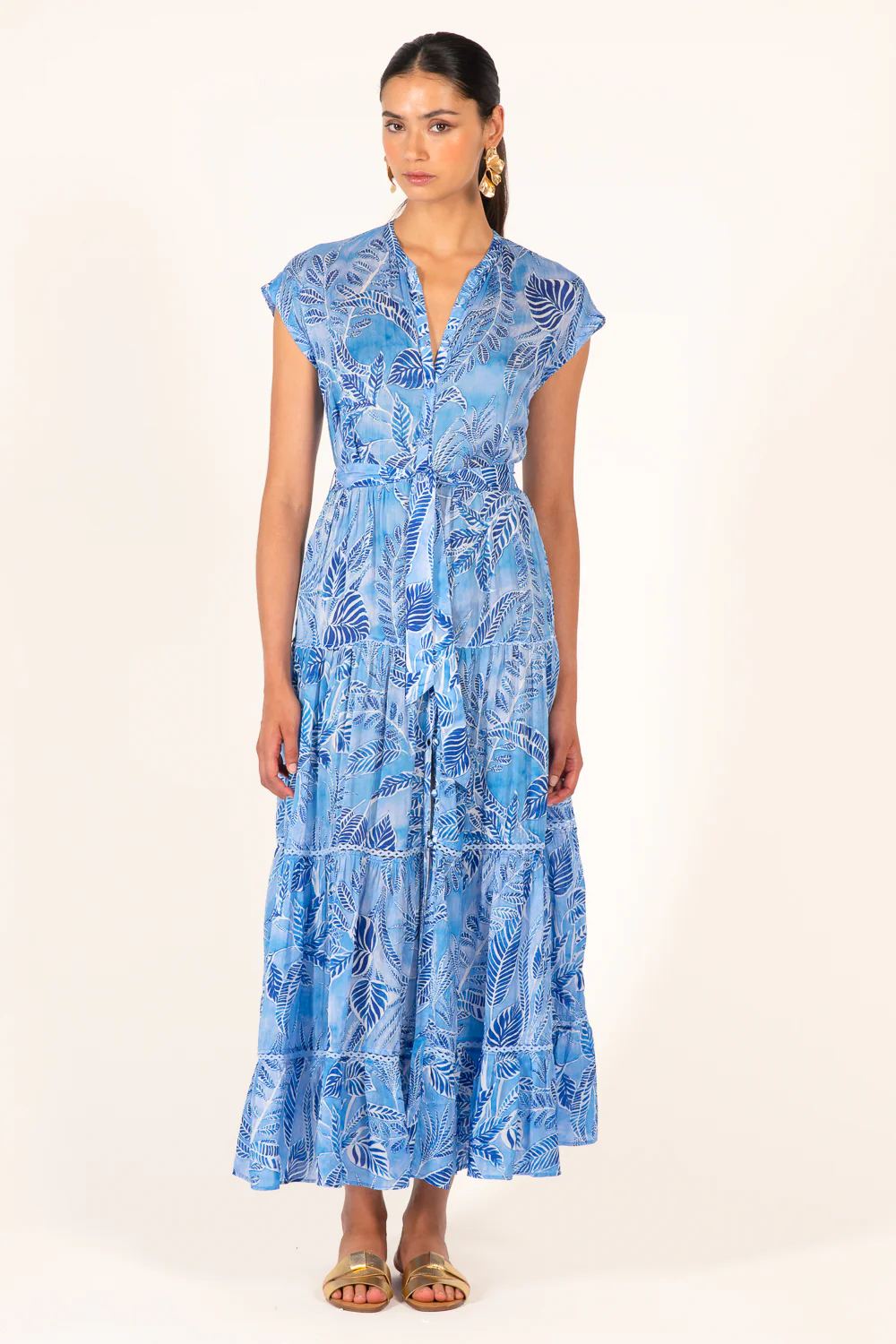 Long Dress Kora - Blue Calathea - Image 2