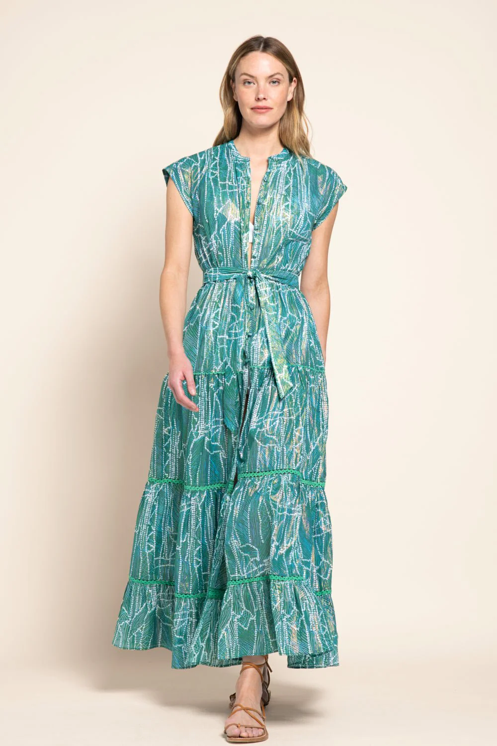 Long Dress Kora - Green Akoya