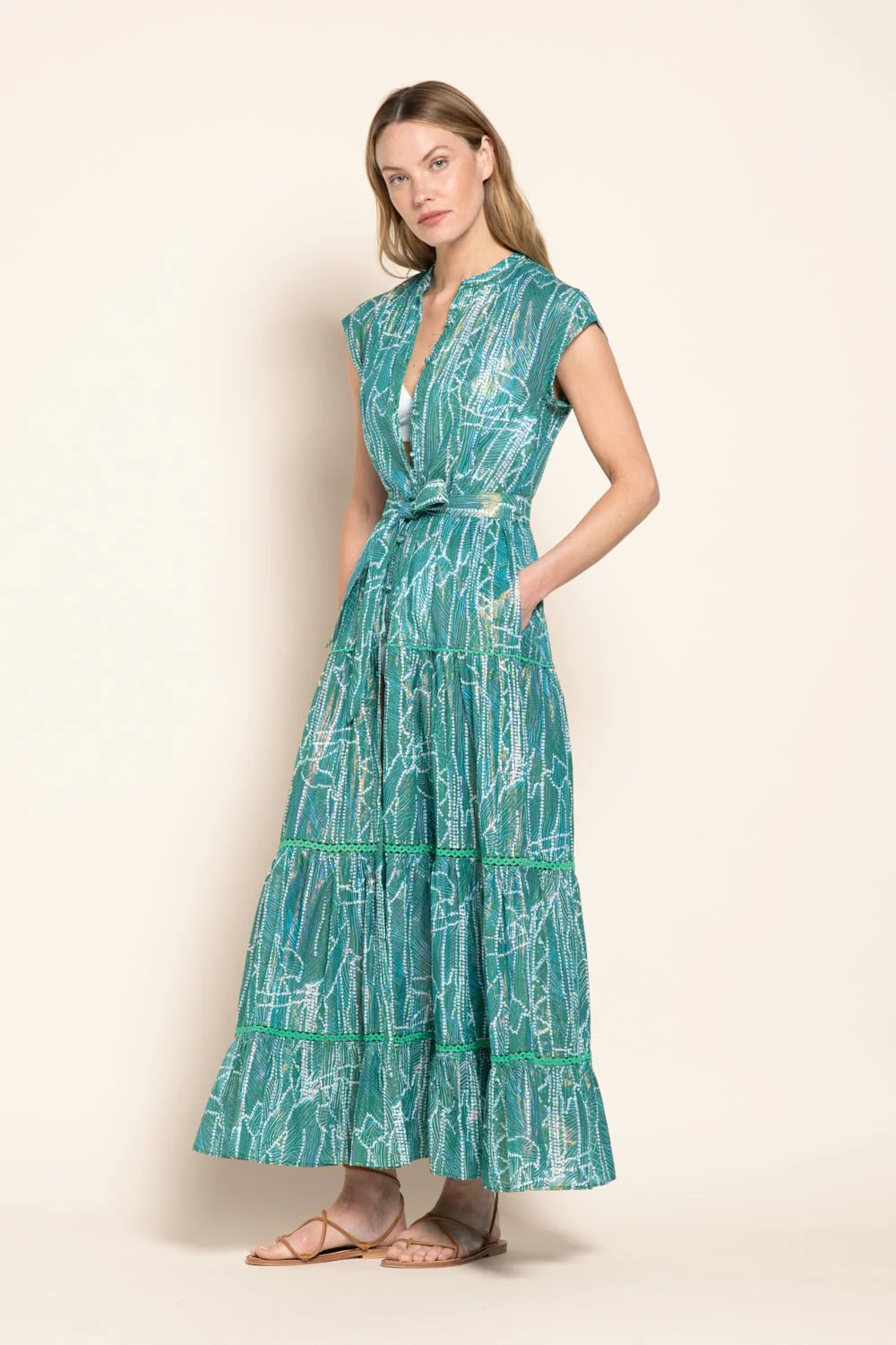 Long Dress Kora - Green Akoya - Image 2