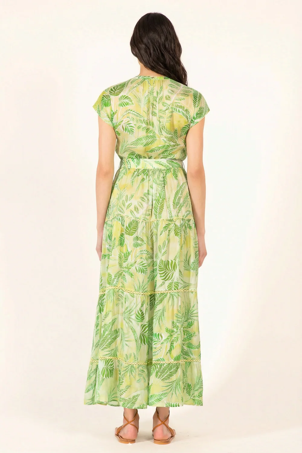 Long Dress Kora - Green Calathea - Image 4