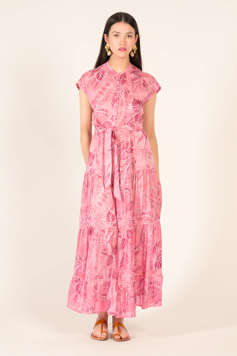 Long Dress Kora - Pink Calathea - Image 2