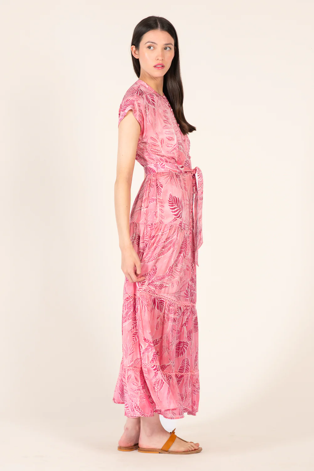 Long Dress Kora - Pink Calathea - Image 4