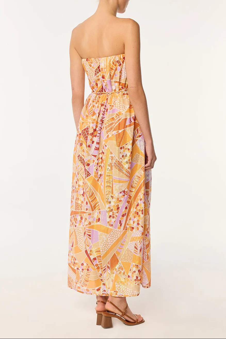Long Dress Mara - Orange Mosaic - Image 3