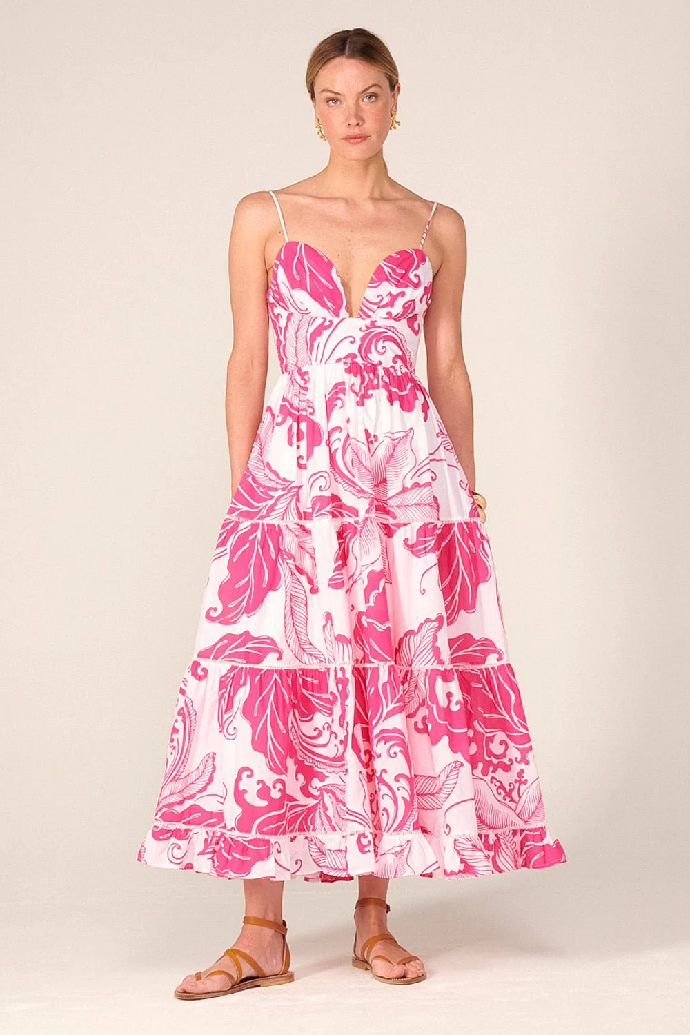 Long Dress Milena - Pink Reef Wave