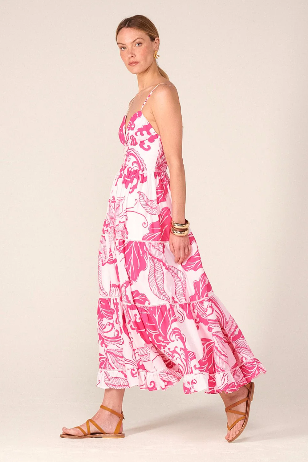 Long Dress Milena - Pink Reef Wave - Image 2