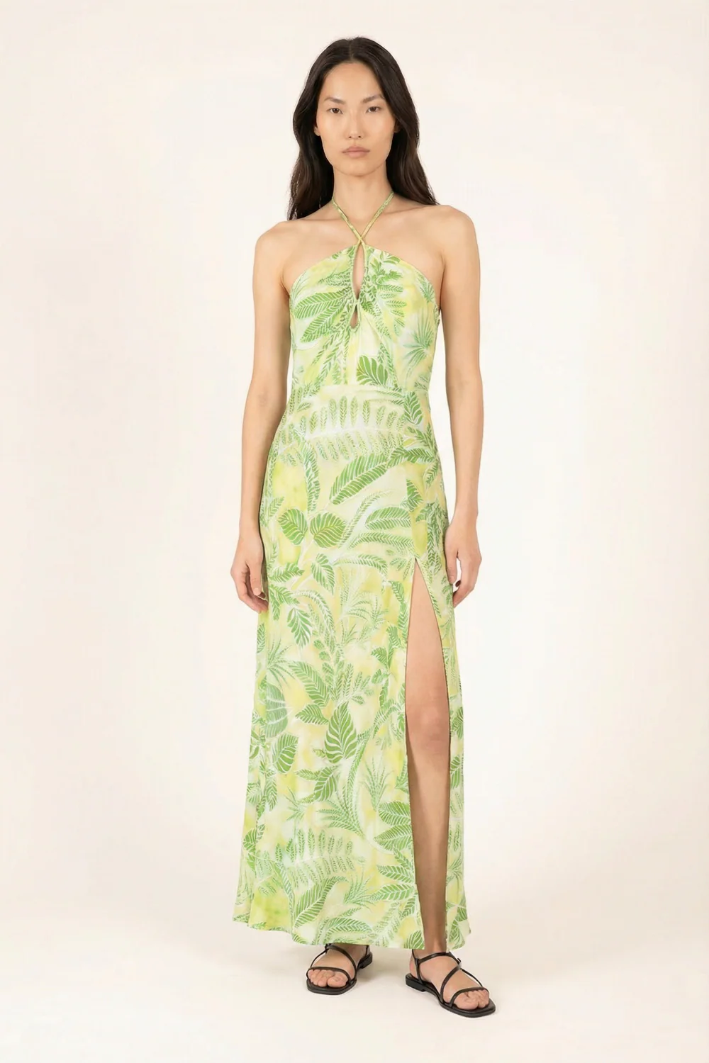 Long Dress Stella - Green Calathea - Image 2