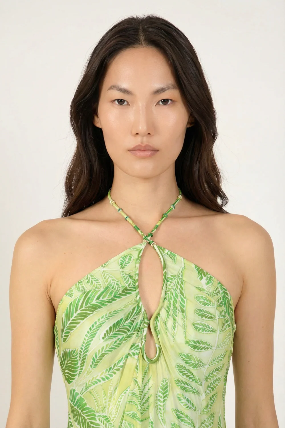 Long Dress Stella - Green Calathea - Image 3